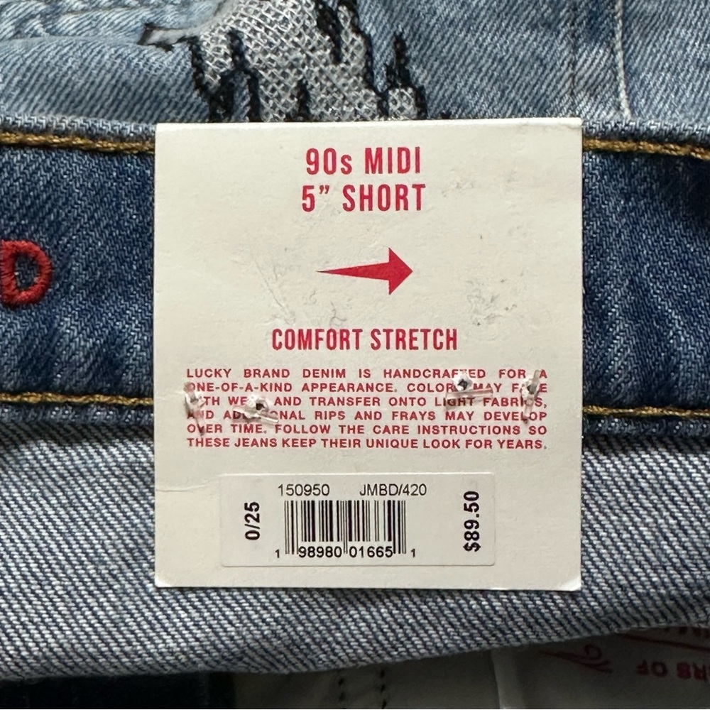 Grateful Dead x Lucky Brand NEW Women’s 90s Midi Jean Shorts Embroidered Rock - Picture 10 of 12